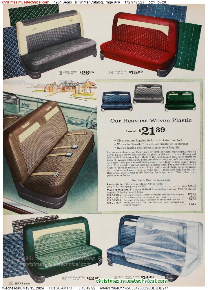 1961 Sears Fall Winter Catalog, Page 846