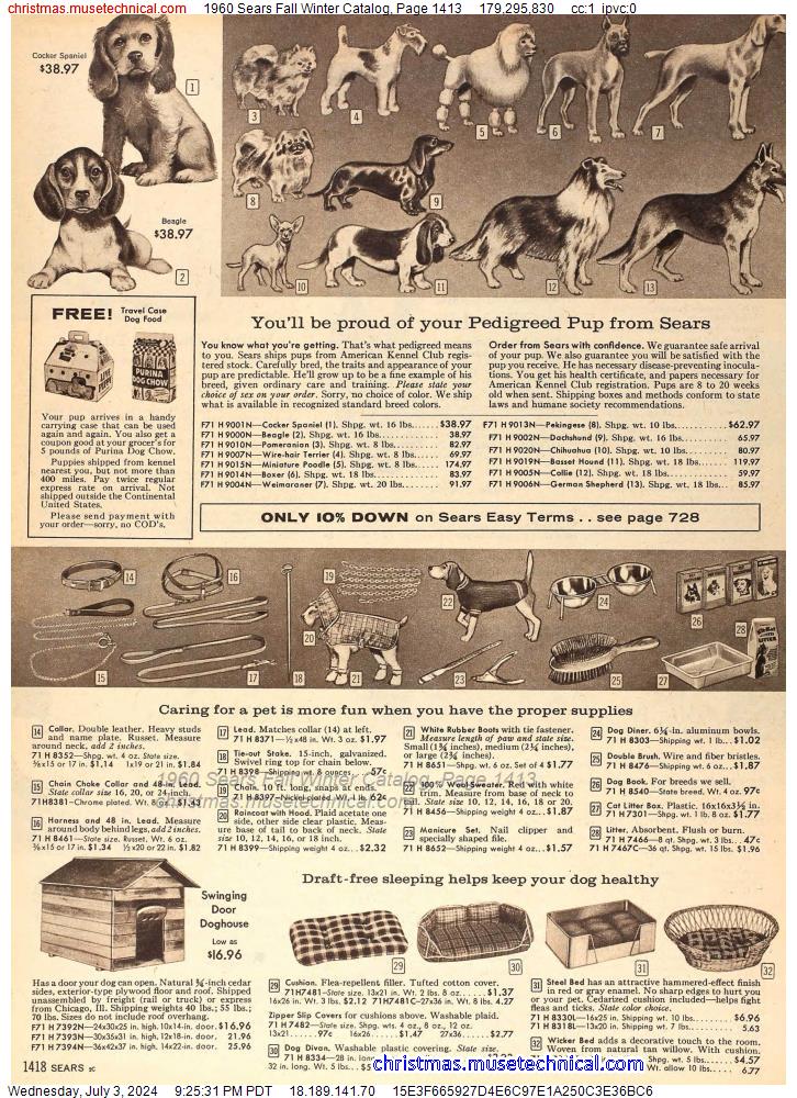 1960 Sears Fall Winter Catalog, Page 1413