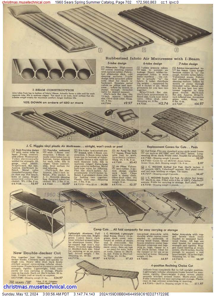 1960 Sears Spring Summer Catalog, Page 702