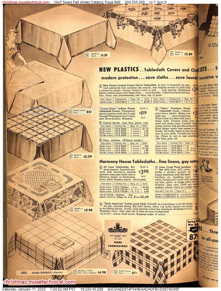 1947 Sears Fall Winter Catalog, Page 996