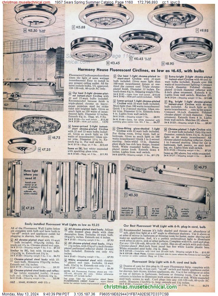 1957 Sears Spring Summer Catalog, Page 1160