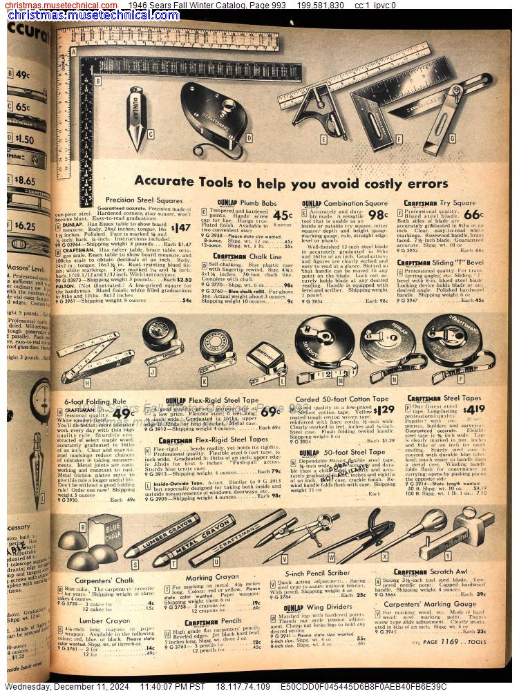 1946 Sears Fall Winter Catalog, Page 993