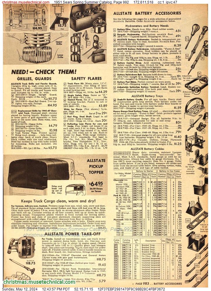 1951 Sears Spring Summer Catalog, Page 992