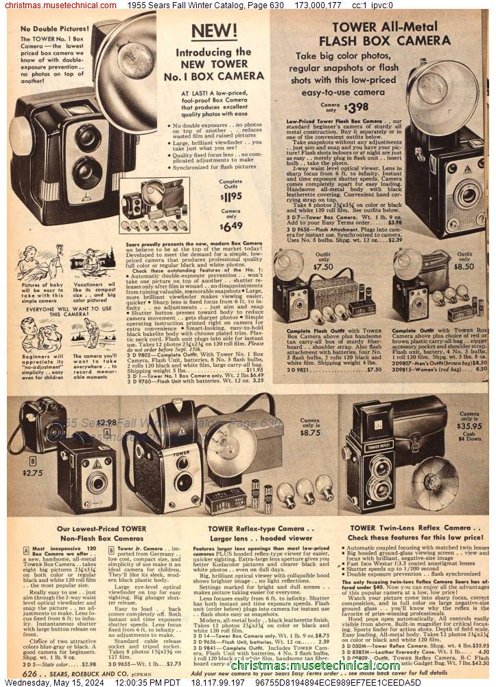 1955 Sears Fall Winter Catalog, Page 630
