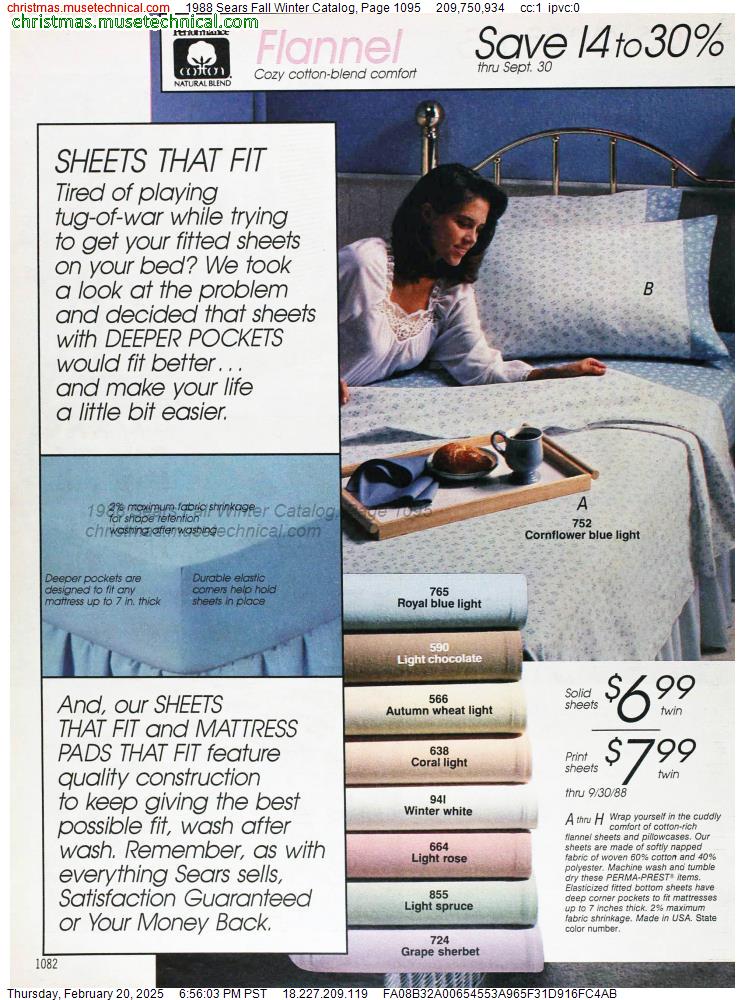 1988 Sears Fall Winter Catalog, Page 1095