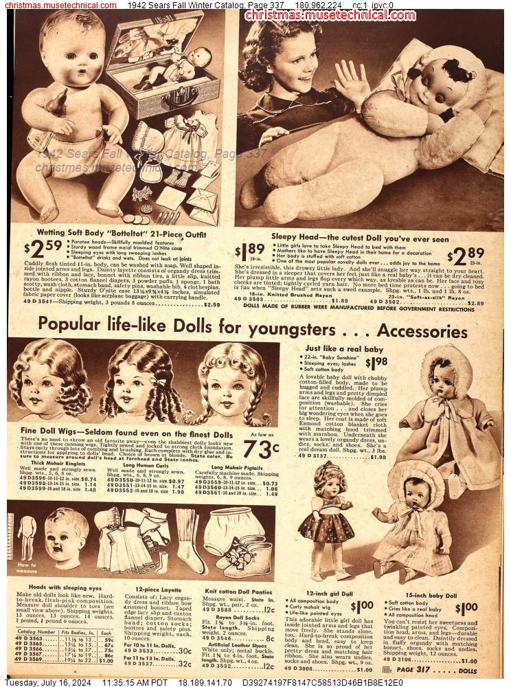 1942 Sears Fall Winter Catalog, Page 337