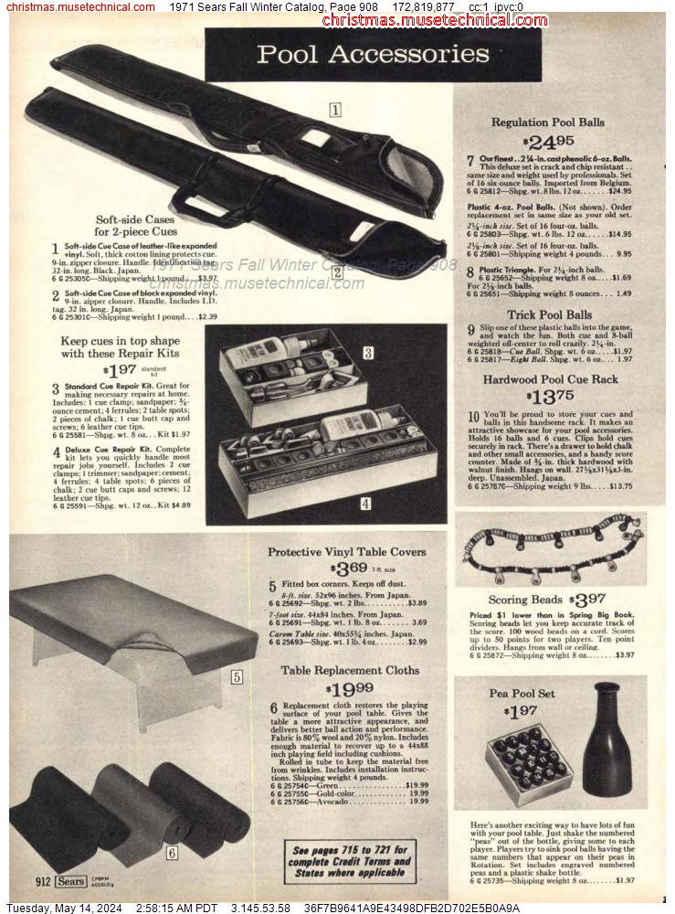 1971 Sears Fall Winter Catalog, Page 908