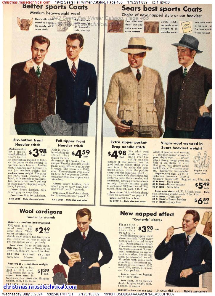 1942 Sears Fall Winter Catalog, Page 465