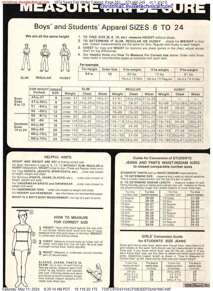 1974 Sears Fall Winter Catalog, Page 351