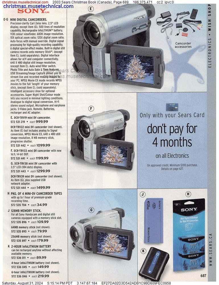 2003 Sears Christmas Book (Canada), Page 689