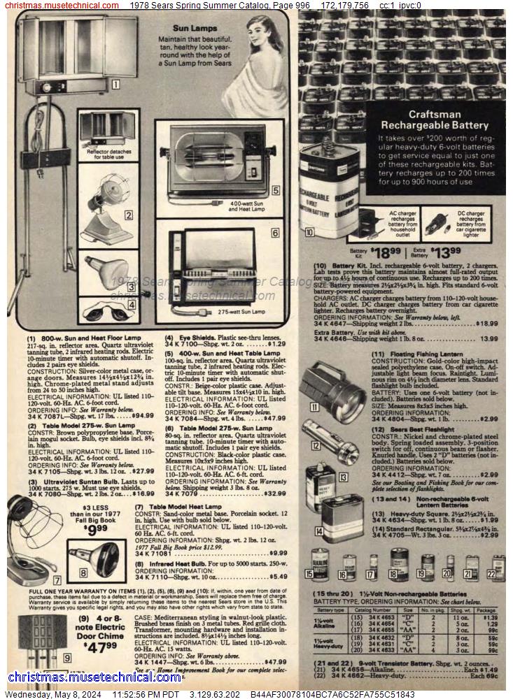 1978 Sears Spring Summer Catalog, Page 996