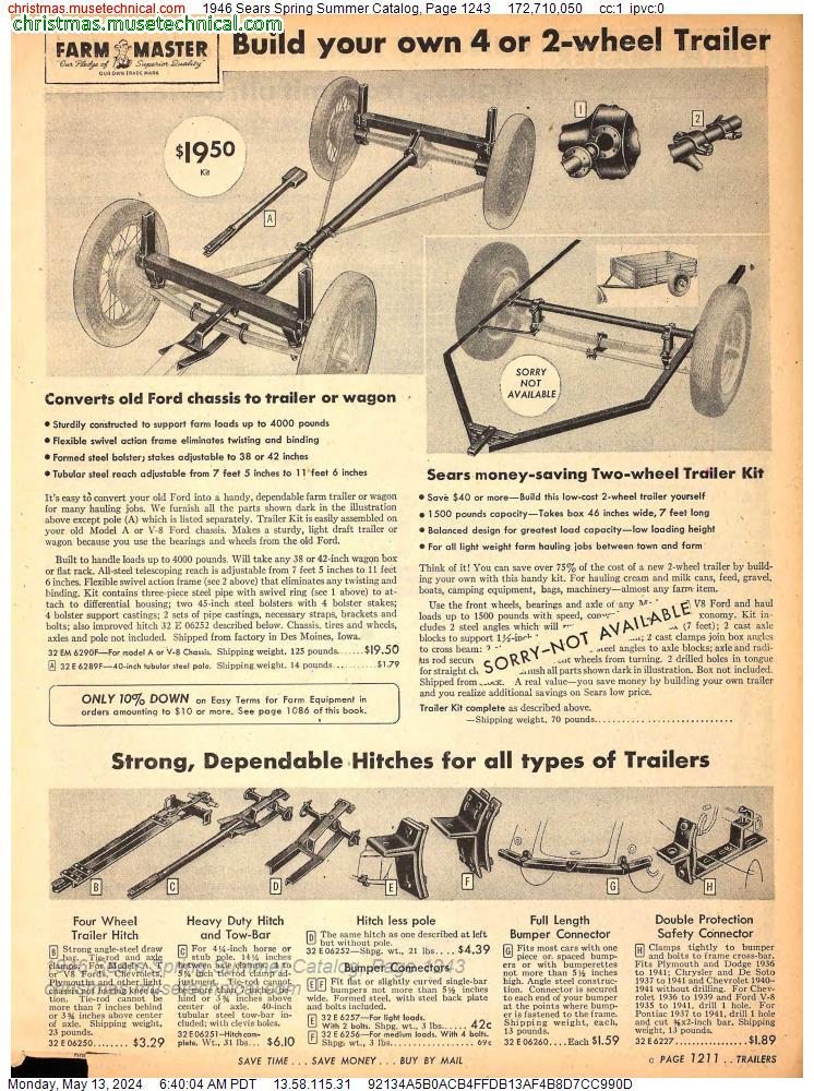 1946 Sears Spring Summer Catalog, Page 1243
