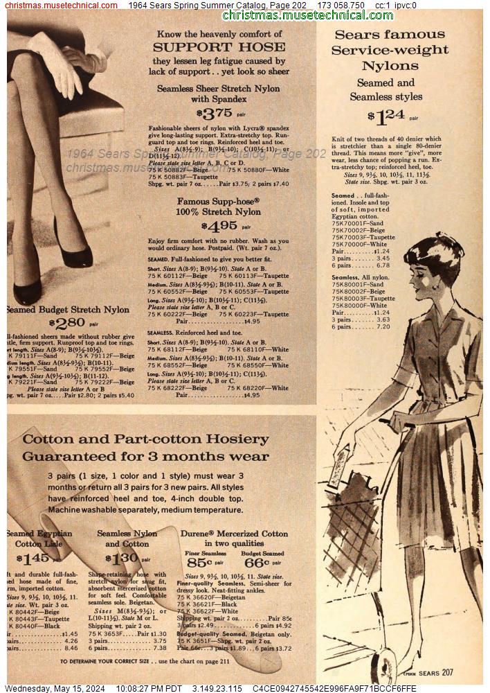1964 Sears Spring Summer Catalog, Page 202