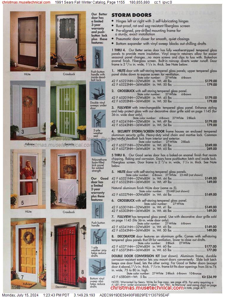1991 Sears Fall Winter Catalog, Page 1155