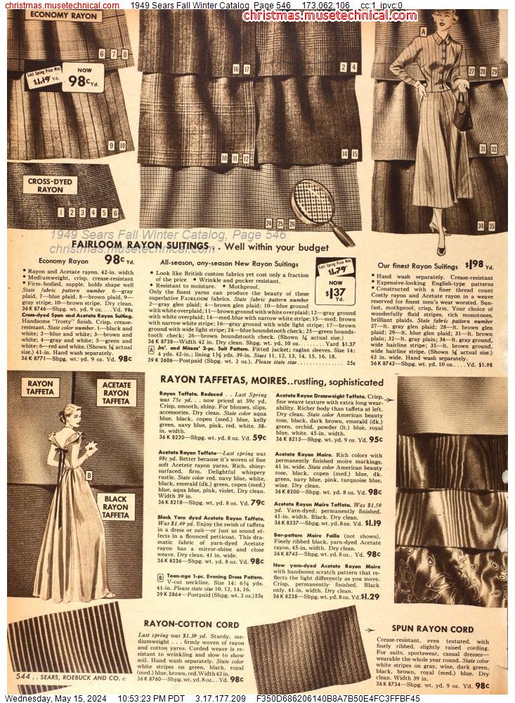 1949 Sears Fall Winter Catalog, Page 546