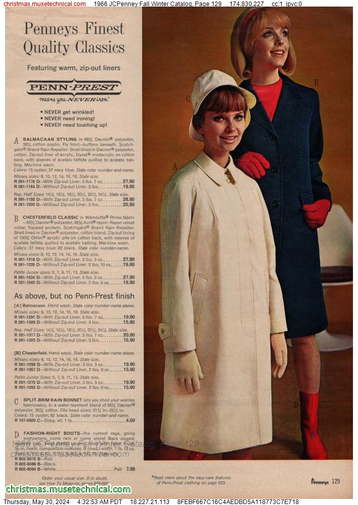 1966 JCPenney Fall Winter Catalog, Page 129