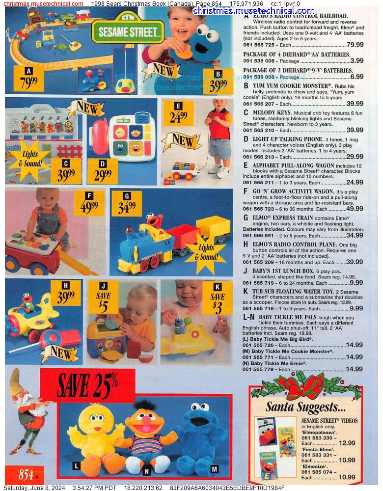 1998 Sears Christmas Book (Canada), Page 854