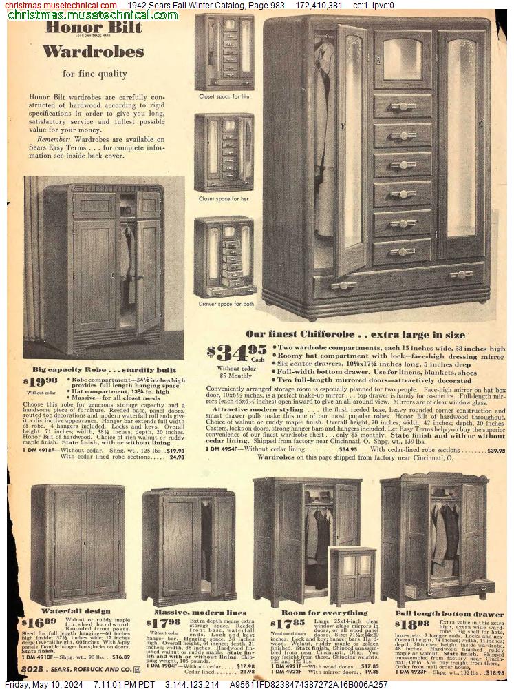 1942 Sears Fall Winter Catalog, Page 983