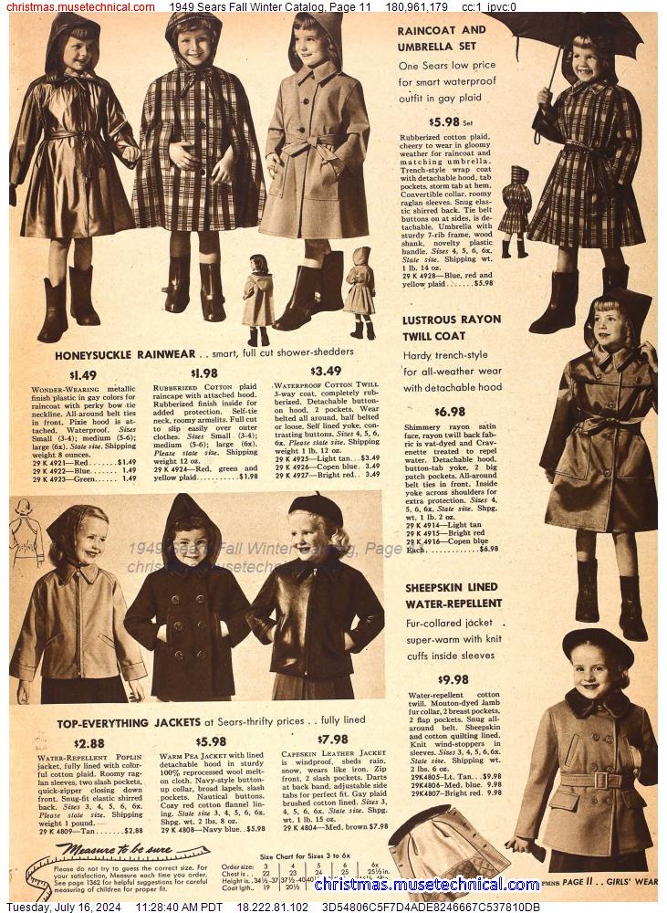 1949 Sears Fall Winter Catalog, Page 11