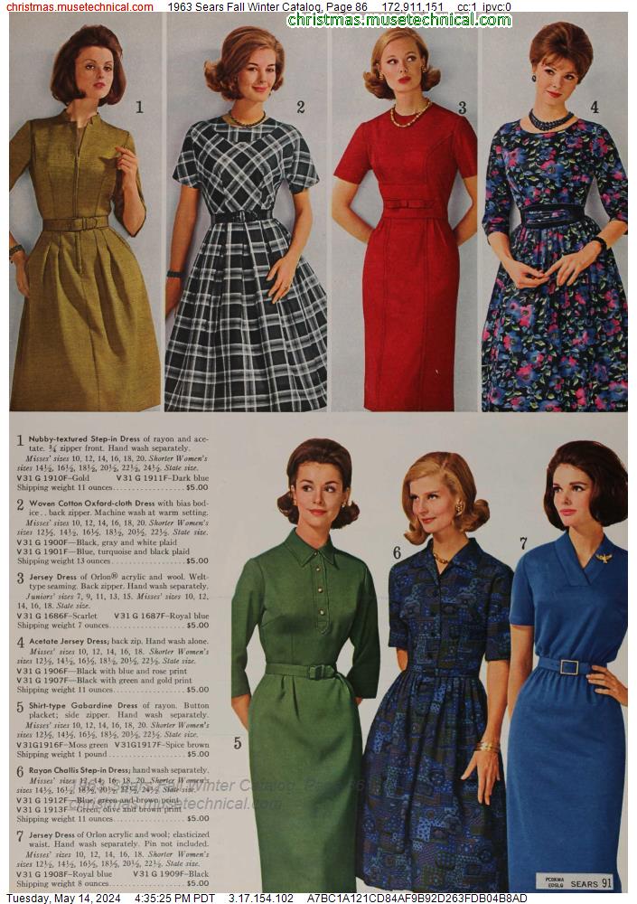 1963 Sears Fall Winter Catalog, Page 86