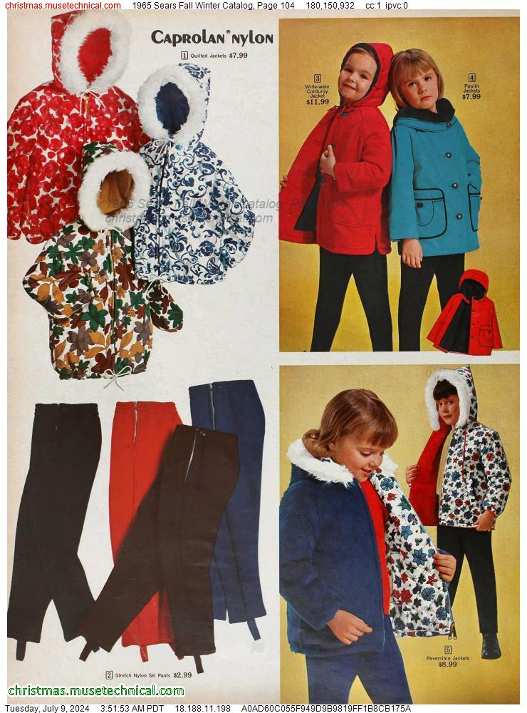 1965 Sears Fall Winter Catalog, Page 104