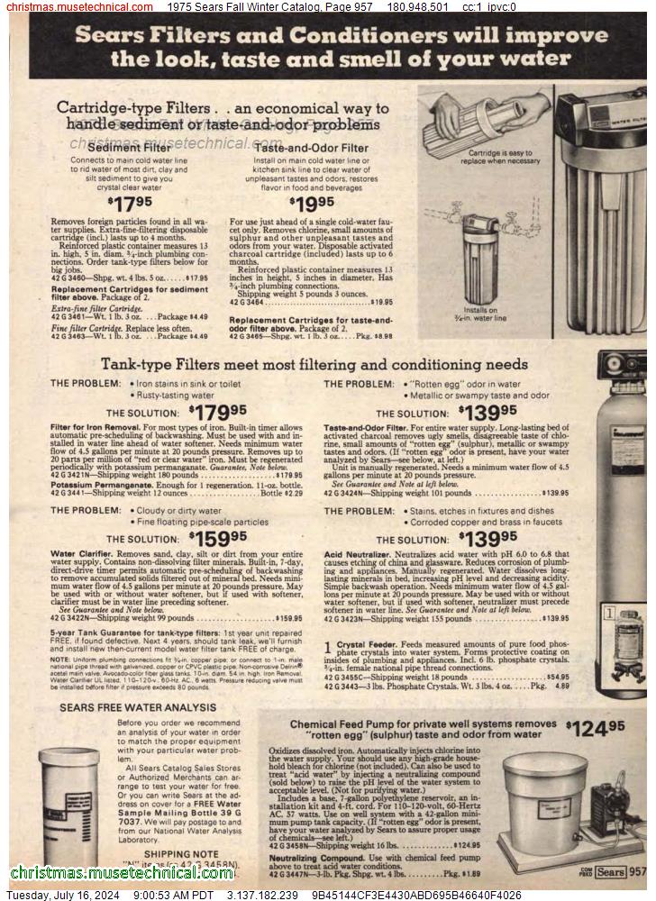 1975 Sears Fall Winter Catalog, Page 957