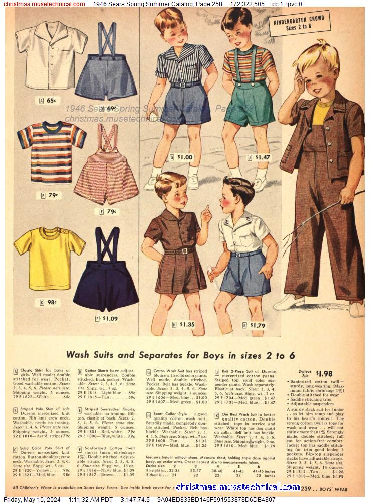 1946 Sears Spring Summer Catalog, Page 258