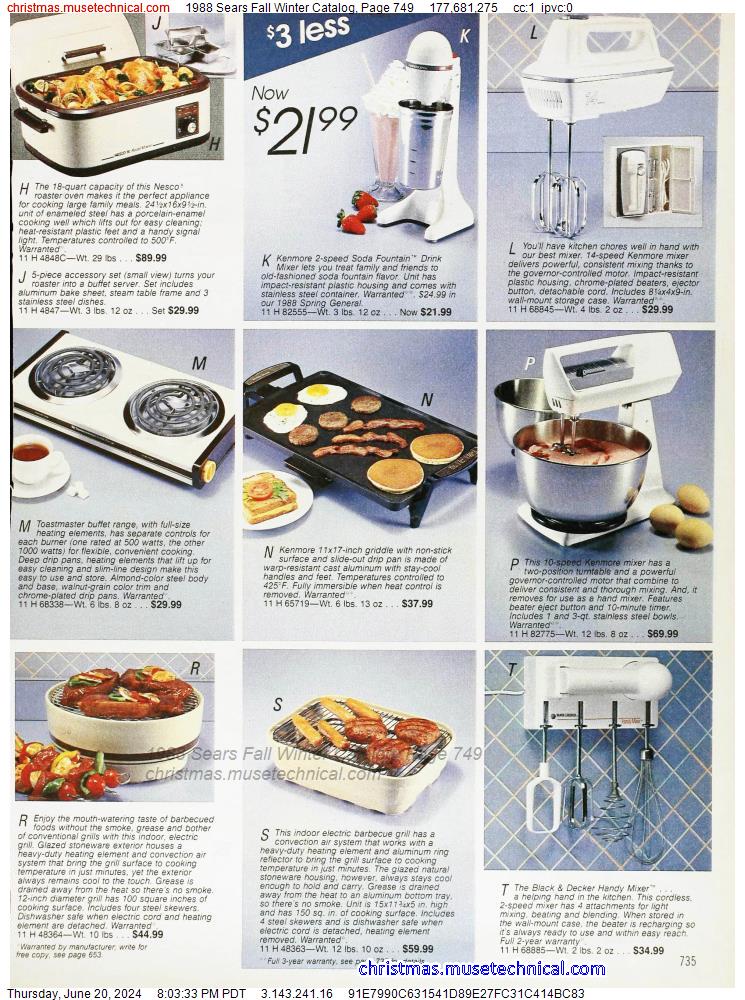 1988 Sears Fall Winter Catalog, Page 749