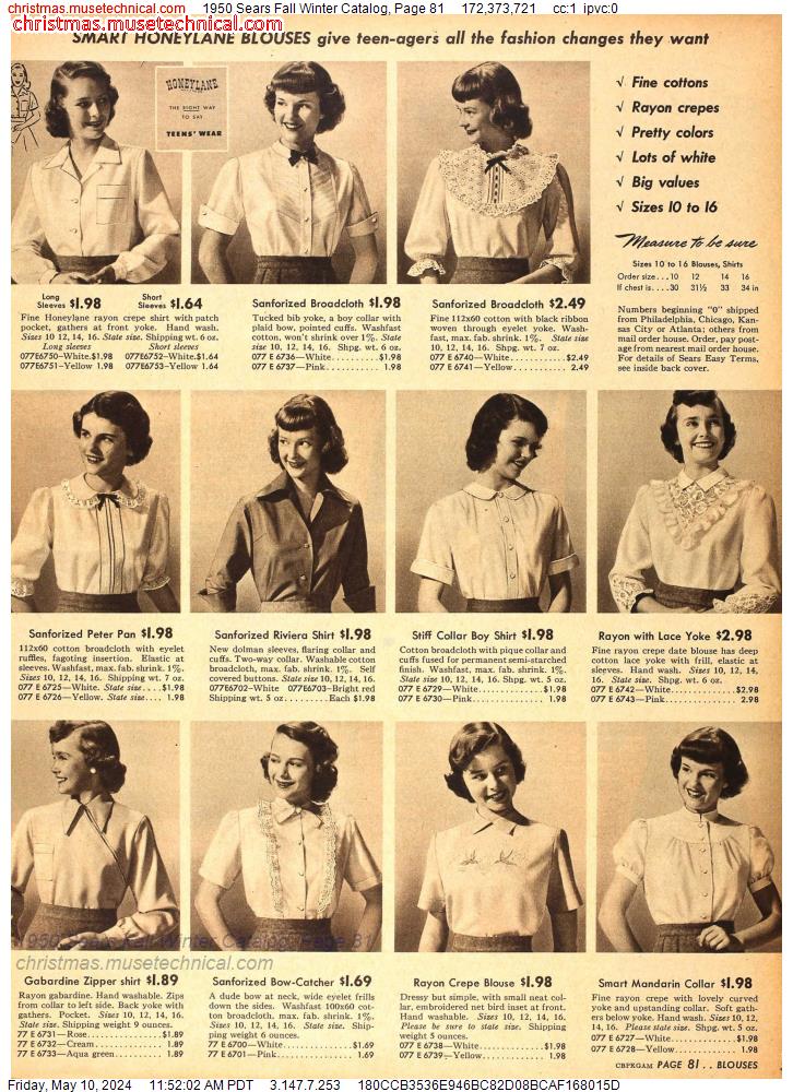 1950 Sears Fall Winter Catalog, Page 81