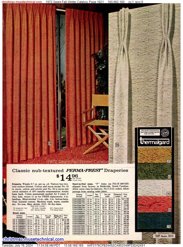1972 Sears Fall Winter Catalog, Page 1621