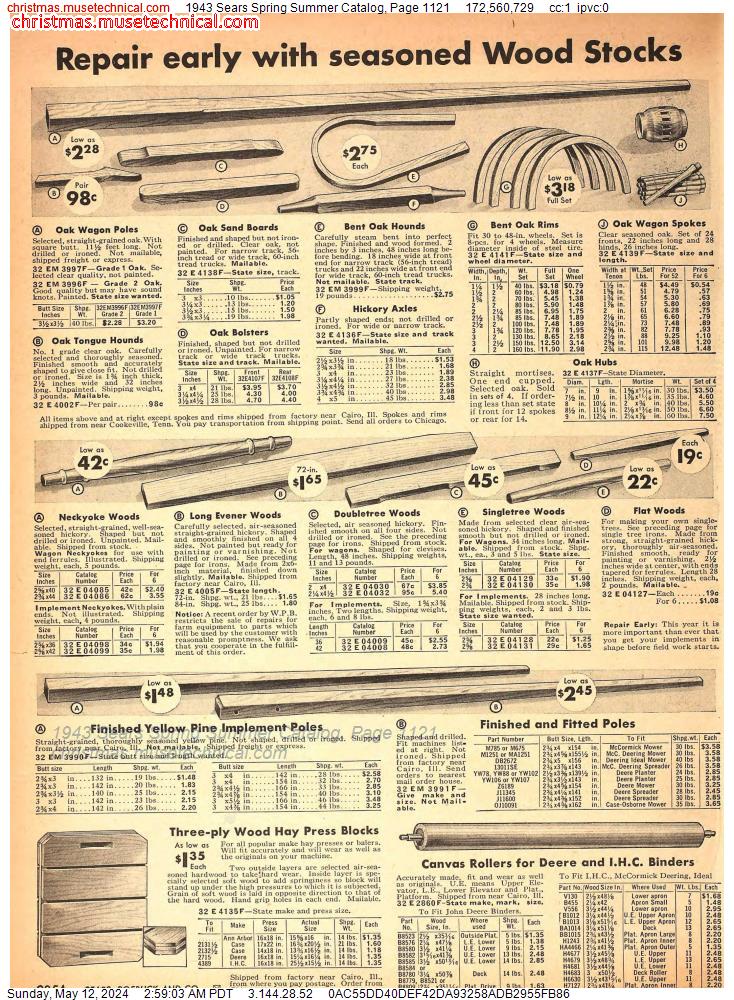 1943 Sears Spring Summer Catalog, Page 1121