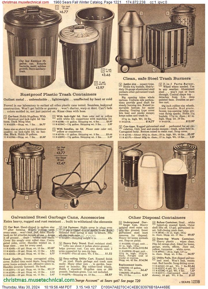 1960 Sears Fall Winter Catalog, Page 1221