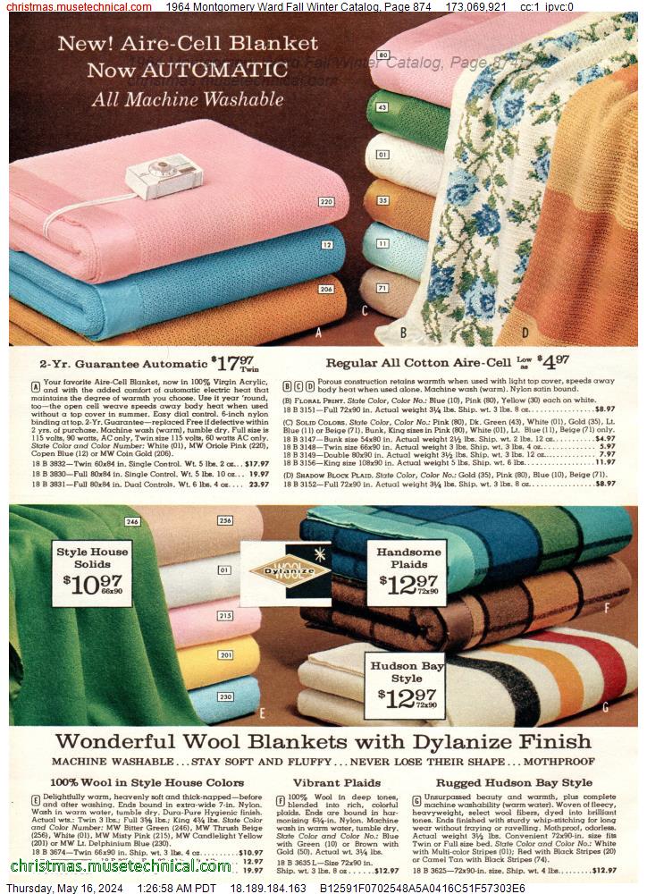 1964 Montgomery Ward Fall Winter Catalog, Page 874