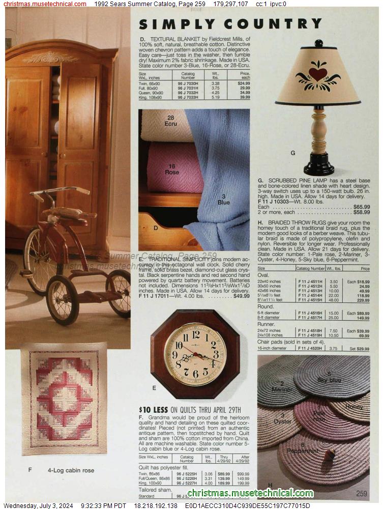 1992 Sears Summer Catalog, Page 259