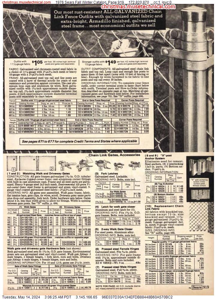 1976 Sears Fall Winter Catalog, Page 919