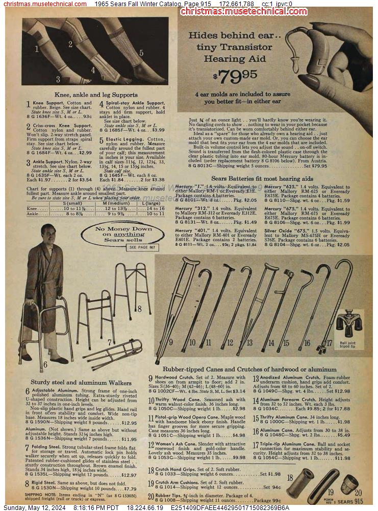 1965 Sears Fall Winter Catalog, Page 915