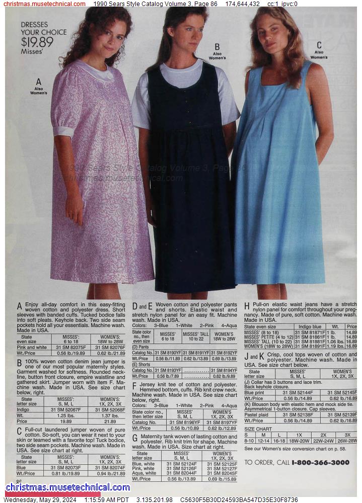 1990 Sears Style Catalog Volume 3, Page 86