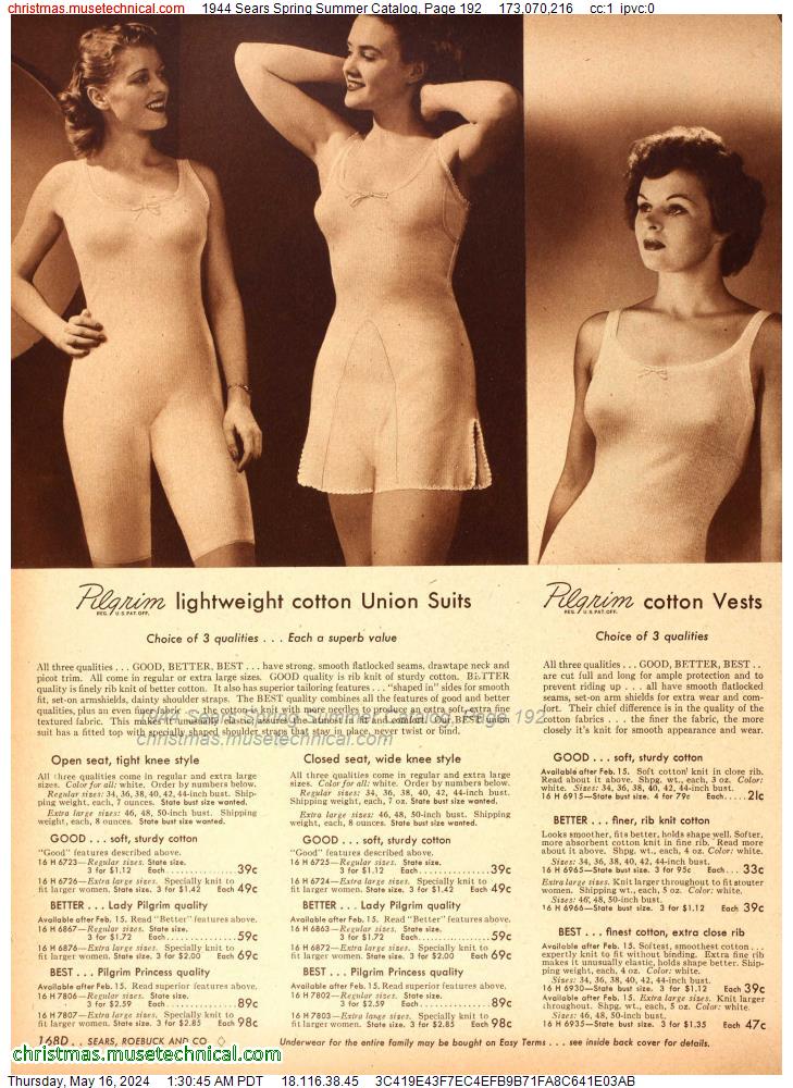 1944 Sears Spring Summer Catalog, Page 192