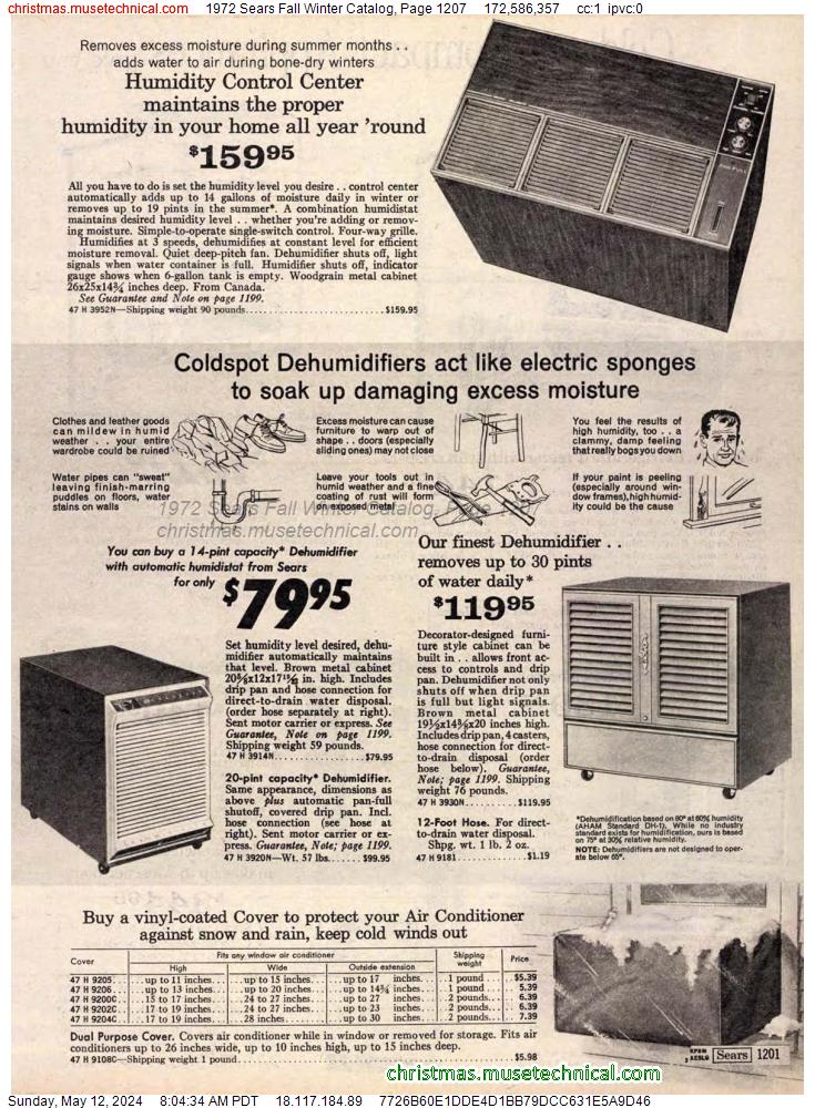 1972 Sears Fall Winter Catalog, Page 1207