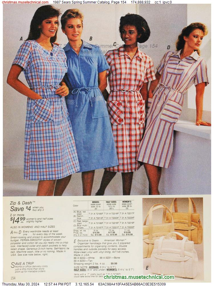 1987 Sears Spring Summer Catalog, Page 154