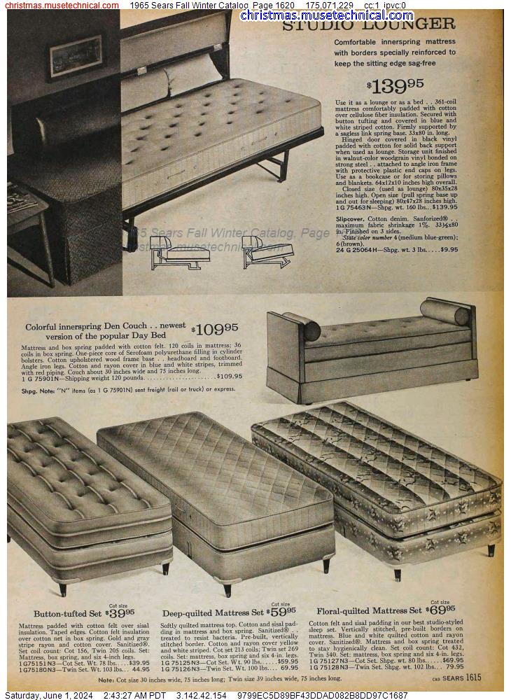 1965 Sears Fall Winter Catalog, Page 1620