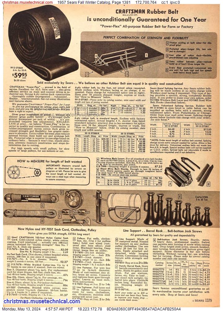 1957 Sears Fall Winter Catalog, Page 1381