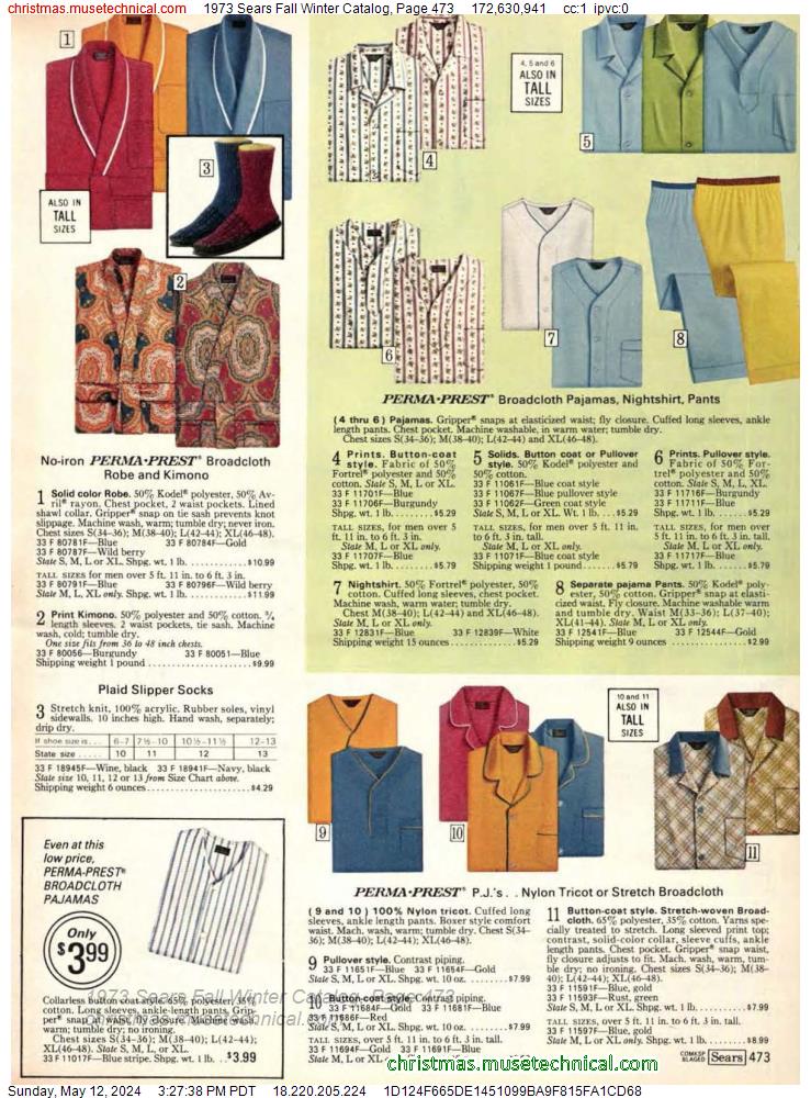 1973 Sears Fall Winter Catalog, Page 473