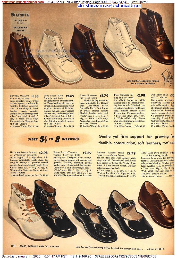 1947 Sears Fall Winter Catalog, Page 130