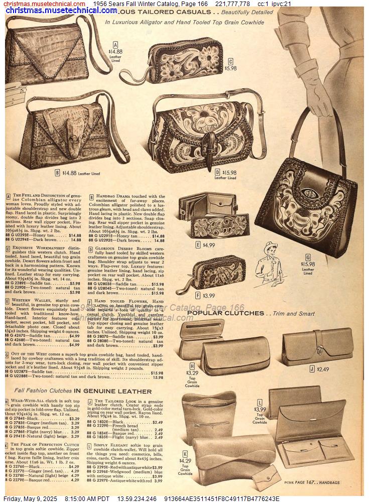 1956 Sears Fall Winter Catalog, Page 166