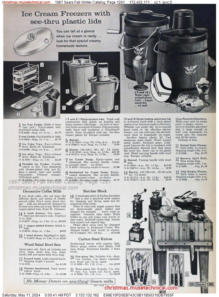 1967 Sears Fall Winter Catalog, Page 1281