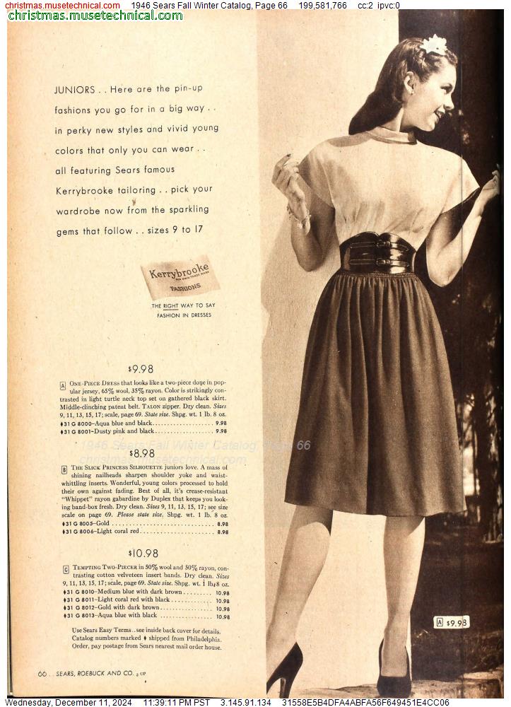 1946 Sears Fall Winter Catalog, Page 66