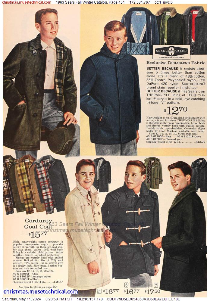 1963 Sears Fall Winter Catalog, Page 451