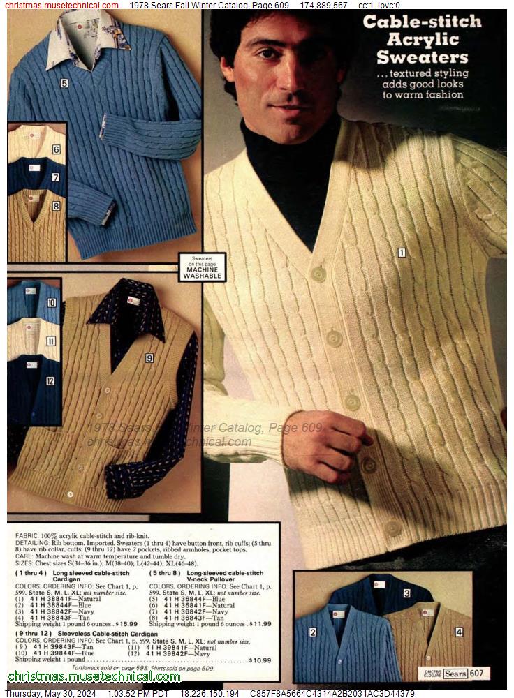 1978 Sears Fall Winter Catalog, Page 609
