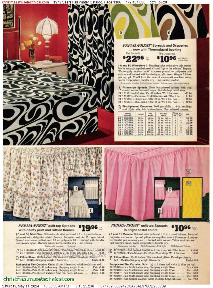 1973 Sears Fall Winter Catalog, Page 1106